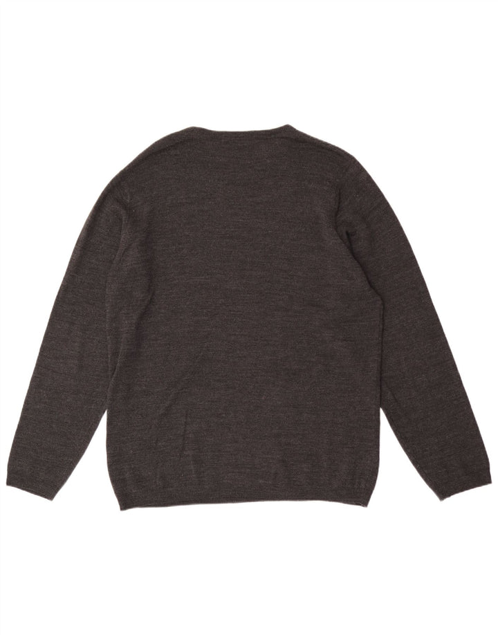 Maglione maglione girocollo da uomo Marks & Spencer grigio medio in acrilico