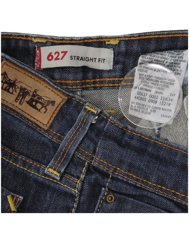 LEVI'S Jeans dritti da donna 627 W33 L29 Cotone blu navy