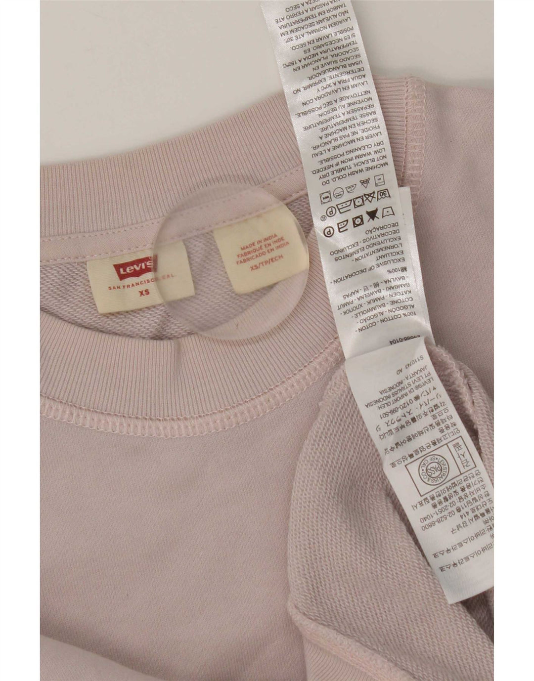 Felpa oversize da donna Levi's UK 6 XS cotone rosa