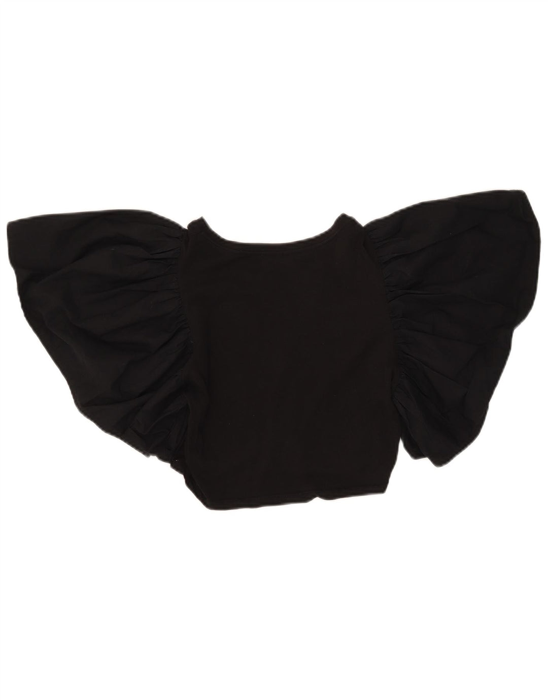 Top corto a pipistrello corto da donna Zara UK 12 medio nero