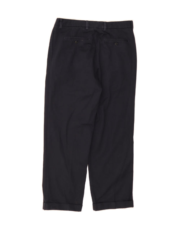 IZOD Mens Pegged Chino Trousers W34 L30 Navy Blue Cotton