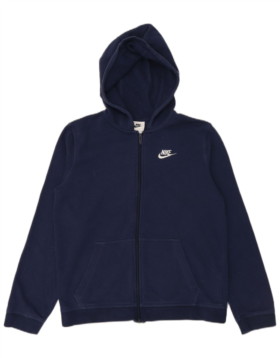 Felpa con cappuccio e zip per ragazze NIKE 15-16 anni XL in cotone blu navy