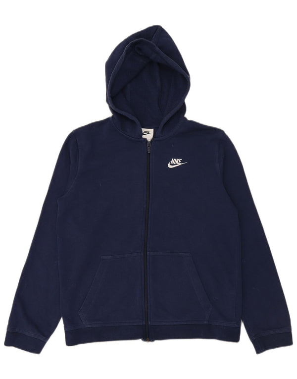 Felpa con cappuccio e zip per ragazze NIKE 15-16 anni XL in cotone blu navy