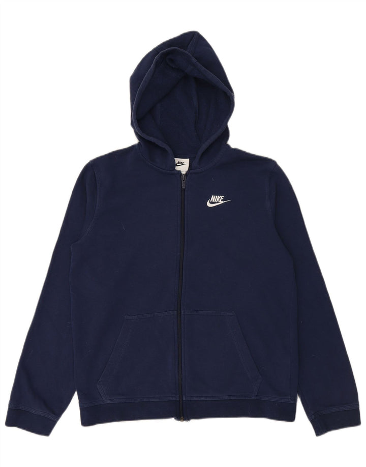 Felpa con cappuccio e zip per ragazze NIKE 15-16 anni XL in cotone blu navy