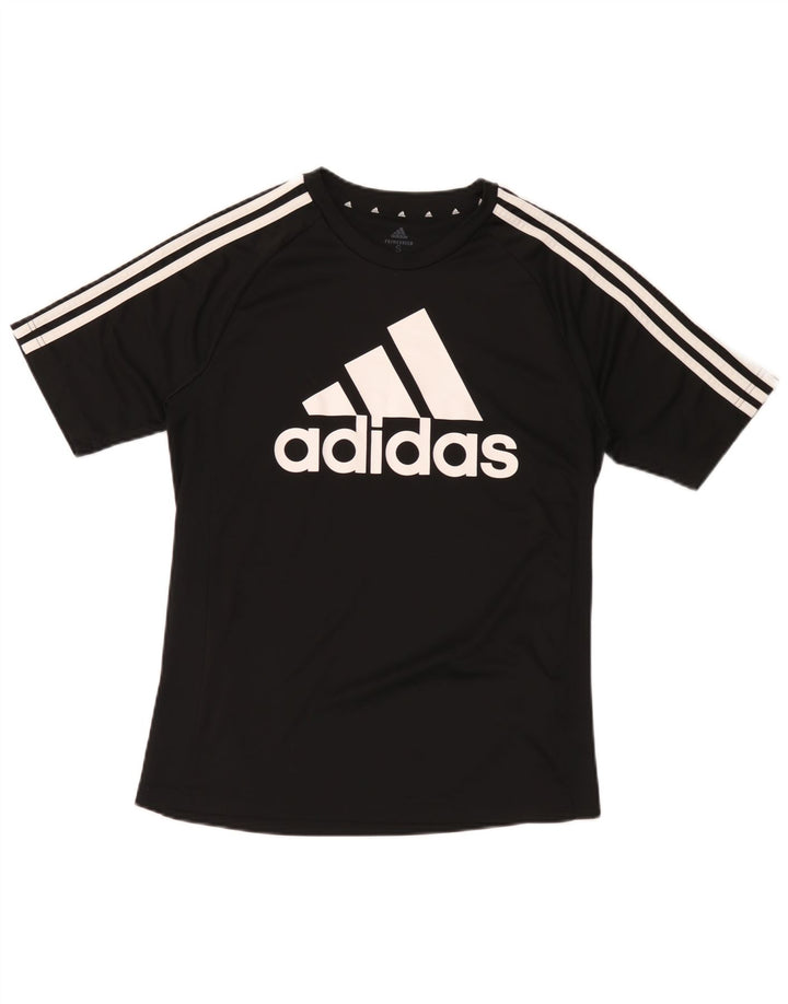 T-shirt grafica Adidas Aeroready da uomo, piccola, in poliestere nero