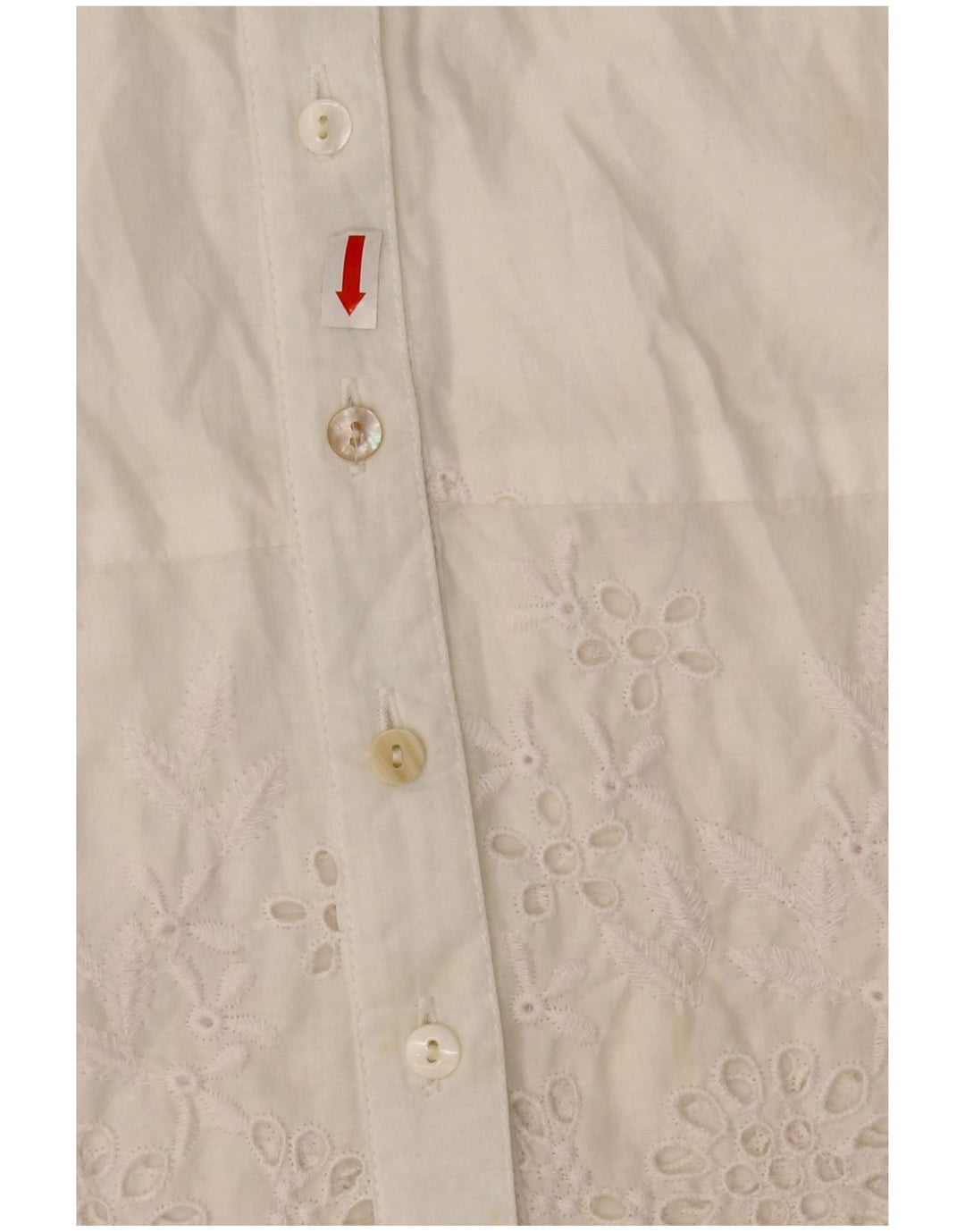 WAREHOUSE Camicia da donna a maniche corte camicetta UK 10 piccola poliestere bianco