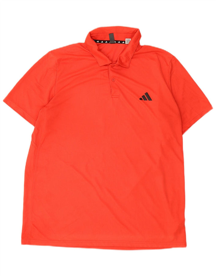 Polo Adidas da uomo grande rossa in poliestere