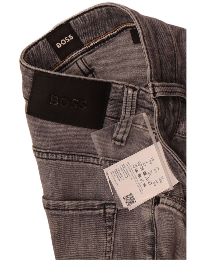 Jeans slim da uomo Hugo Boss in cotone grigio medio