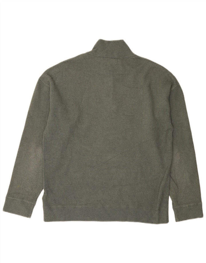 Massimo Dutti Maglione da uomo con zip e collo grande in viscosa grigia