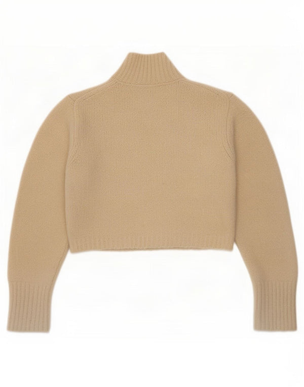 Maglione corto oversize con collo dolcevita da donna Zara UK 10 piccolo Beige