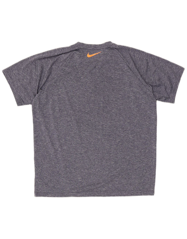T-shirt grafica da uomo Nike Dri Fit Top medio blu navy screziato