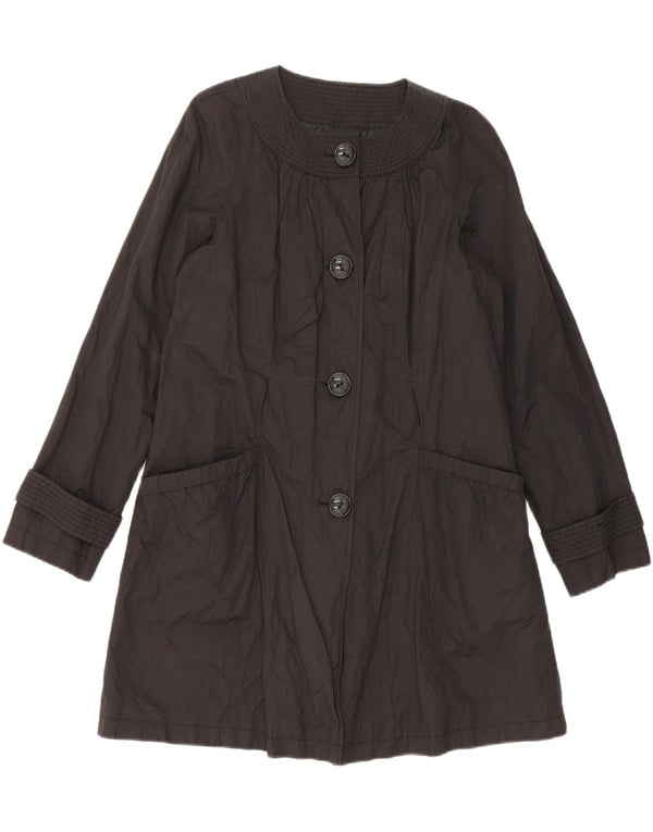 Trench autografato da donna Marks & Spencer UK 14 cotone nero medio