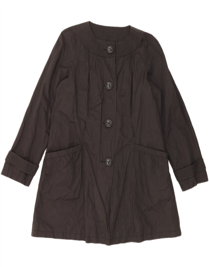 Trench autografato da donna Marks & Spencer UK 14 cotone nero medio