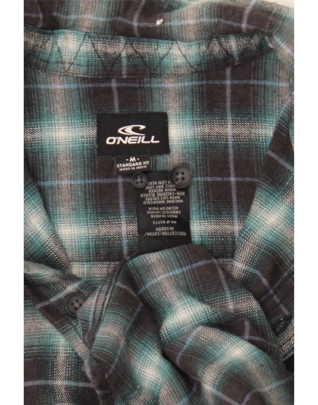 Camicia da uomo in flanella vestibilità standard O'Neill in cotone a quadri verde medio