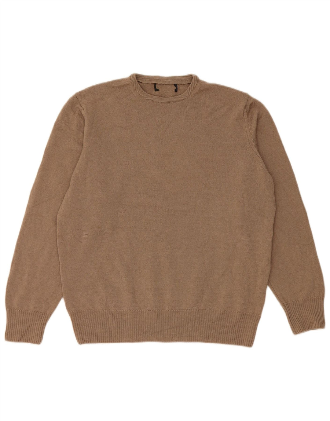 Maglione maglione girocollo da donna vintage UK 14 Beige medio