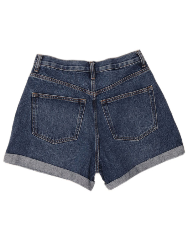 Pantaloncini di jeans da donna Topshop UK 10 piccoli W27 cotone blu