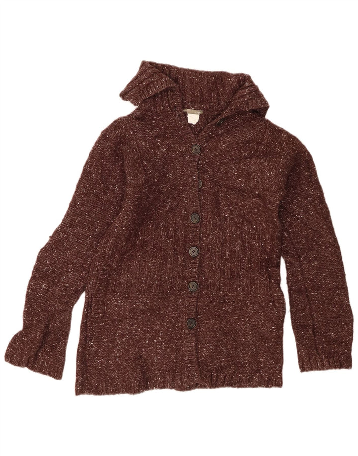 J. CREW Maglione cardigan da donna UK 8 Piccolo marrone screziato
