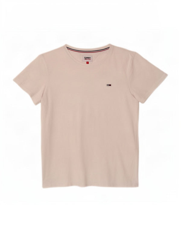 T-shirt da donna Tommy Hilfiger Top UK 12 cotone bianco medio