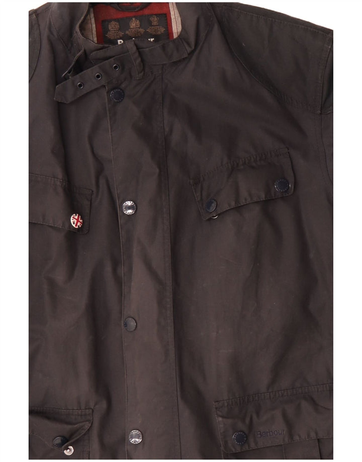 Giacca da uomo in cotone cerato Barbour UK 42 XL Cotone blu navy