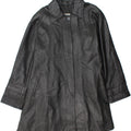 VINTAGE Womens Leather Coat UK 14 Medium Black Leather Vintage Vintage and Second-Hand Vintage from Messina Hembry 