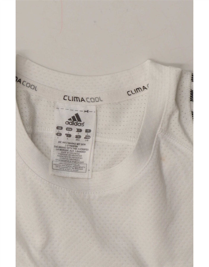 T-shirt Adidas Climacool da uomo, grande, in poliestere bianco