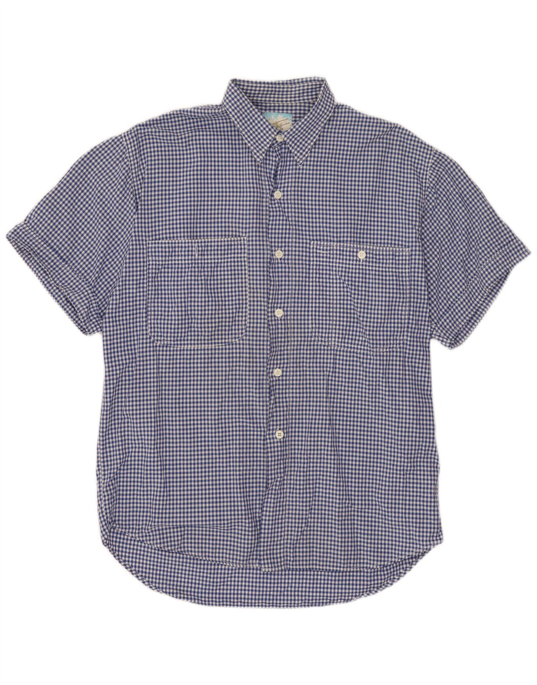 Camicia a maniche corte da uomo BENETTON XL blu a quadretti