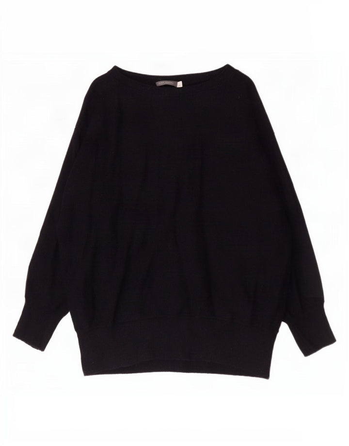 Maglione maglione oversize da donna con scollo a barca MINT VELVET UK 14 Medio Nero