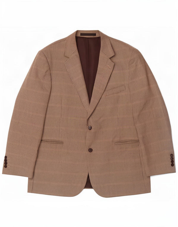 Giacca blazer a 2 bottoni da uomo Marks & Spencer UK 46 XL Pied de poule beige