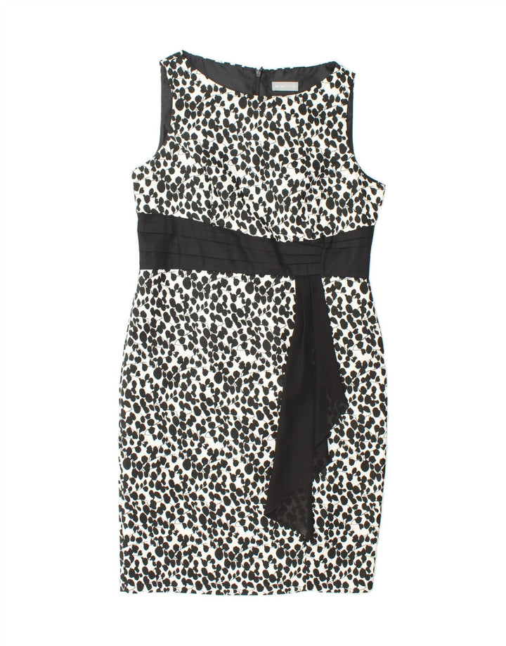 PER UNA Womens Abstract Pattern Sheath Dress UK 14 Medium White Vintage Per Una and Second-Hand Per Una from Messina Hembry 