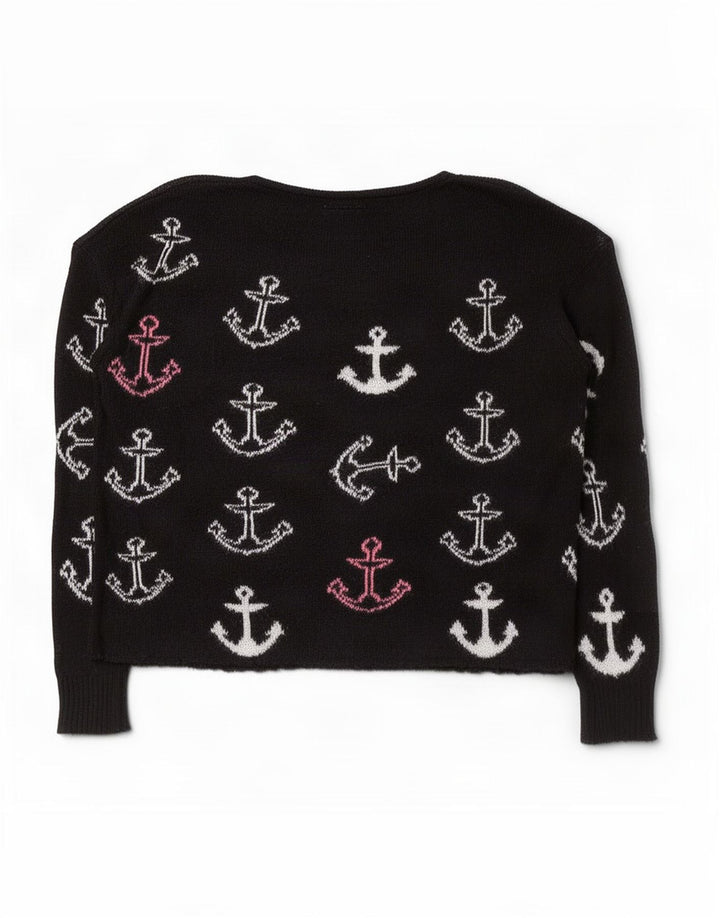 Maglione maglione con scollo a barca da donna Superdry UK 14 medio nero
