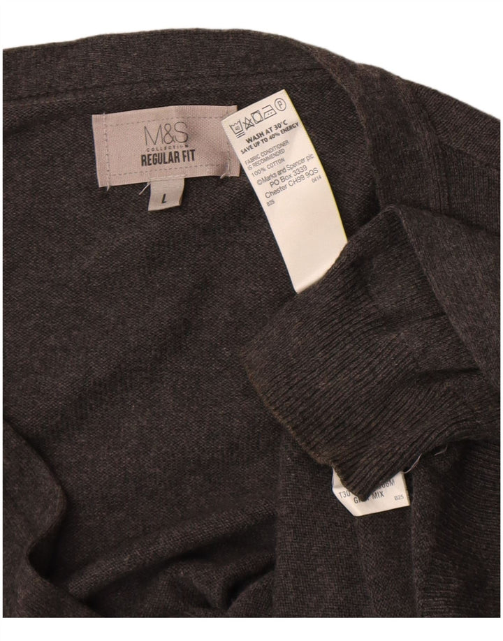 Maglione cardigan da uomo Marks & Spencer grande cotone grigio
