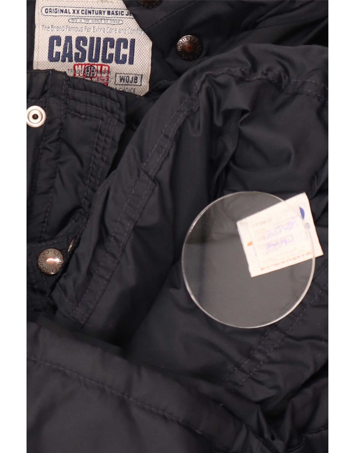 Casucci Giacca imbottita con cappuccio da uomo UK 40 Large Blu Navy in poliammide