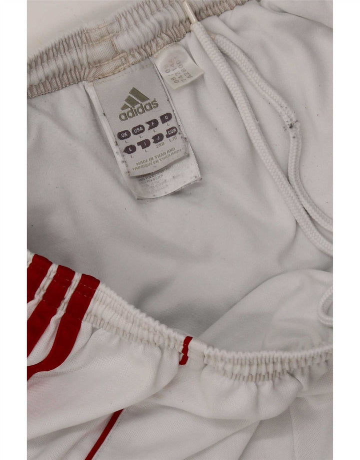 Pantaloncini sportivi Adidas Climalite da uomo grandi in poliestere bianco