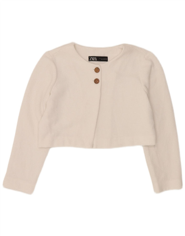 Giacca Bolero da donna Zara UK 16 grande poliestere bianco