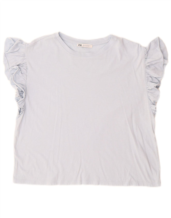 T-shirt Zara da donna Top UK 14 blu medio