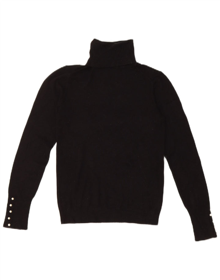 Maglione maglione a collo alto da donna Zara UK 8 piccolo in viscosa nera