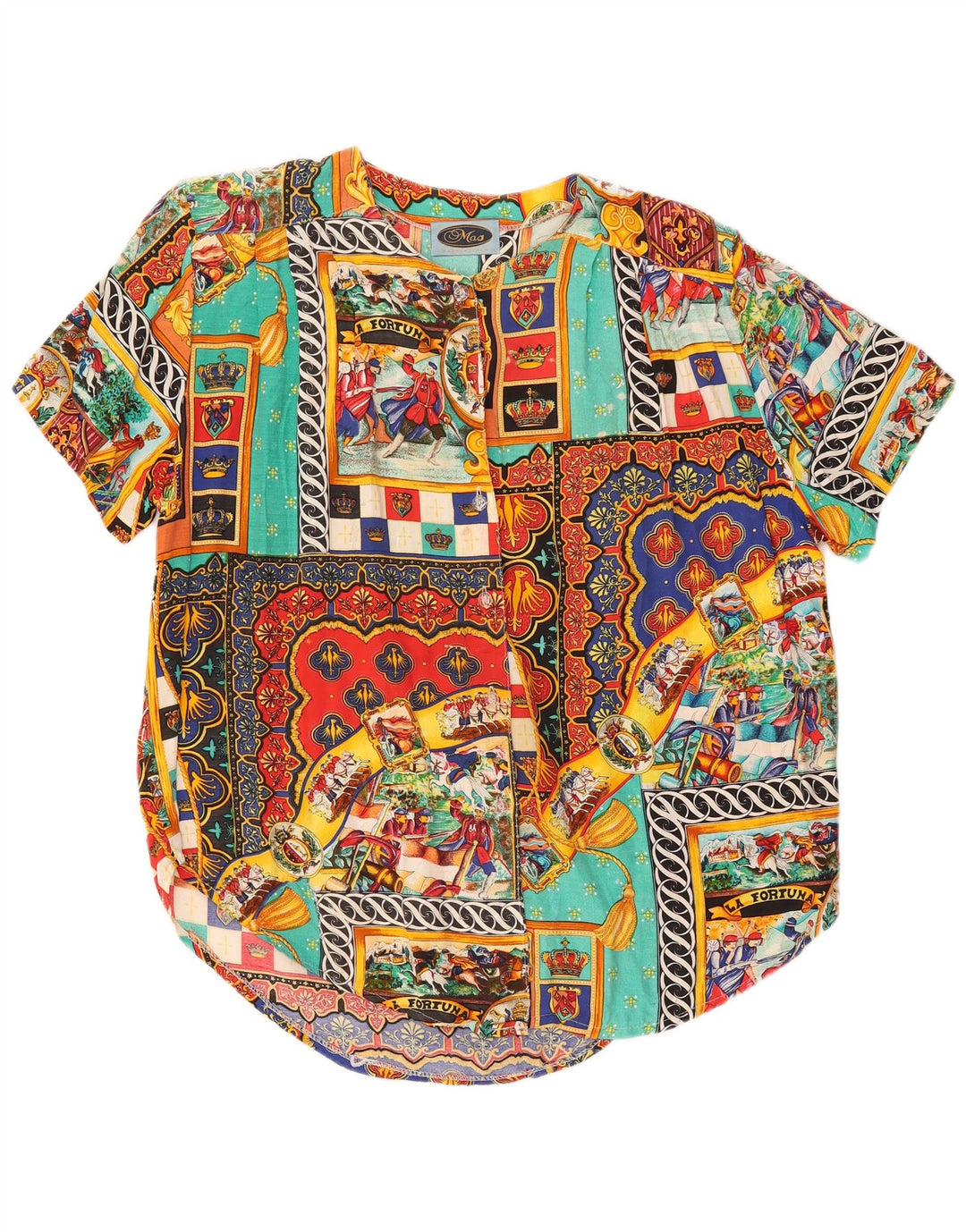 Mas Camicia da donna con motivo astratto, camicetta UK 20 2XL multicolore