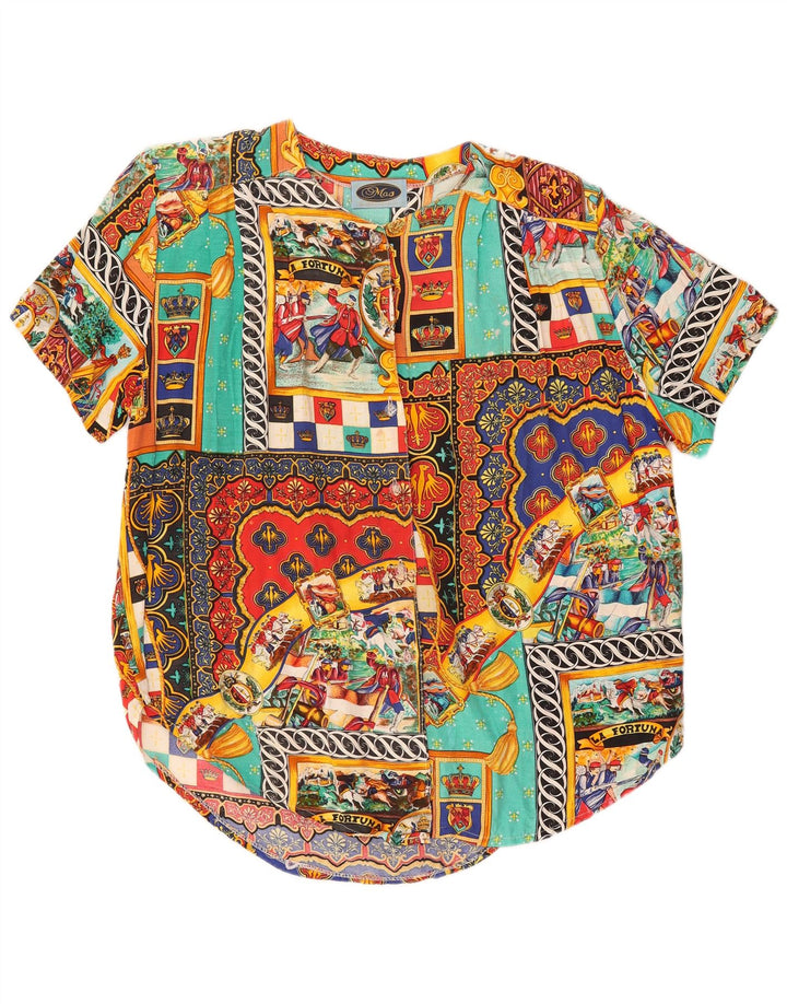 Mas Camicia da donna con motivo astratto, camicetta UK 20 2XL multicolore