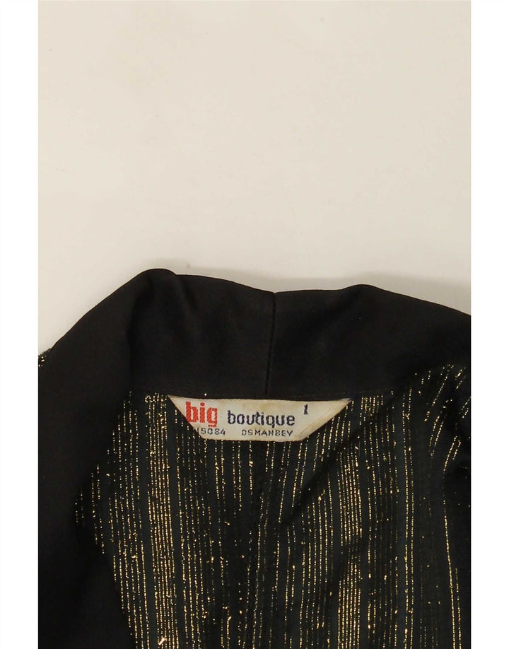 Giacca blazer vintage da donna a 1 bottone UK 16 grande a righe nere