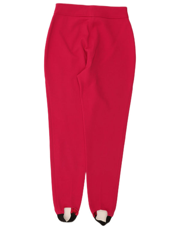 Pantaloni vintage da donna con staffa a vita alta con giacca a vento W26 L30 Rosa