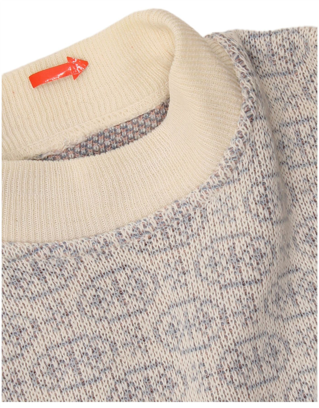 Maglione maglione girocollo da uomo vintage blu medio Fair Isle