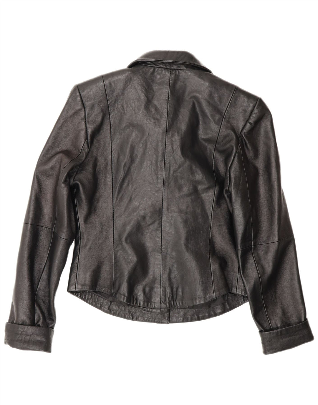 Giacca blazer in pelle da donna vintage EU 40 in pelle nera media