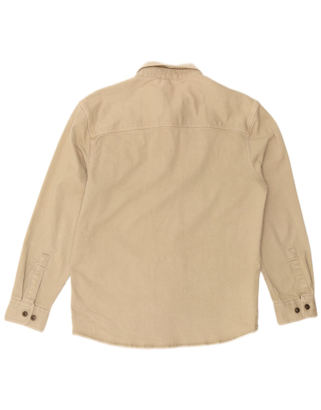 Camicia da uomo in flanella Tom Tompson grande in cotone beige