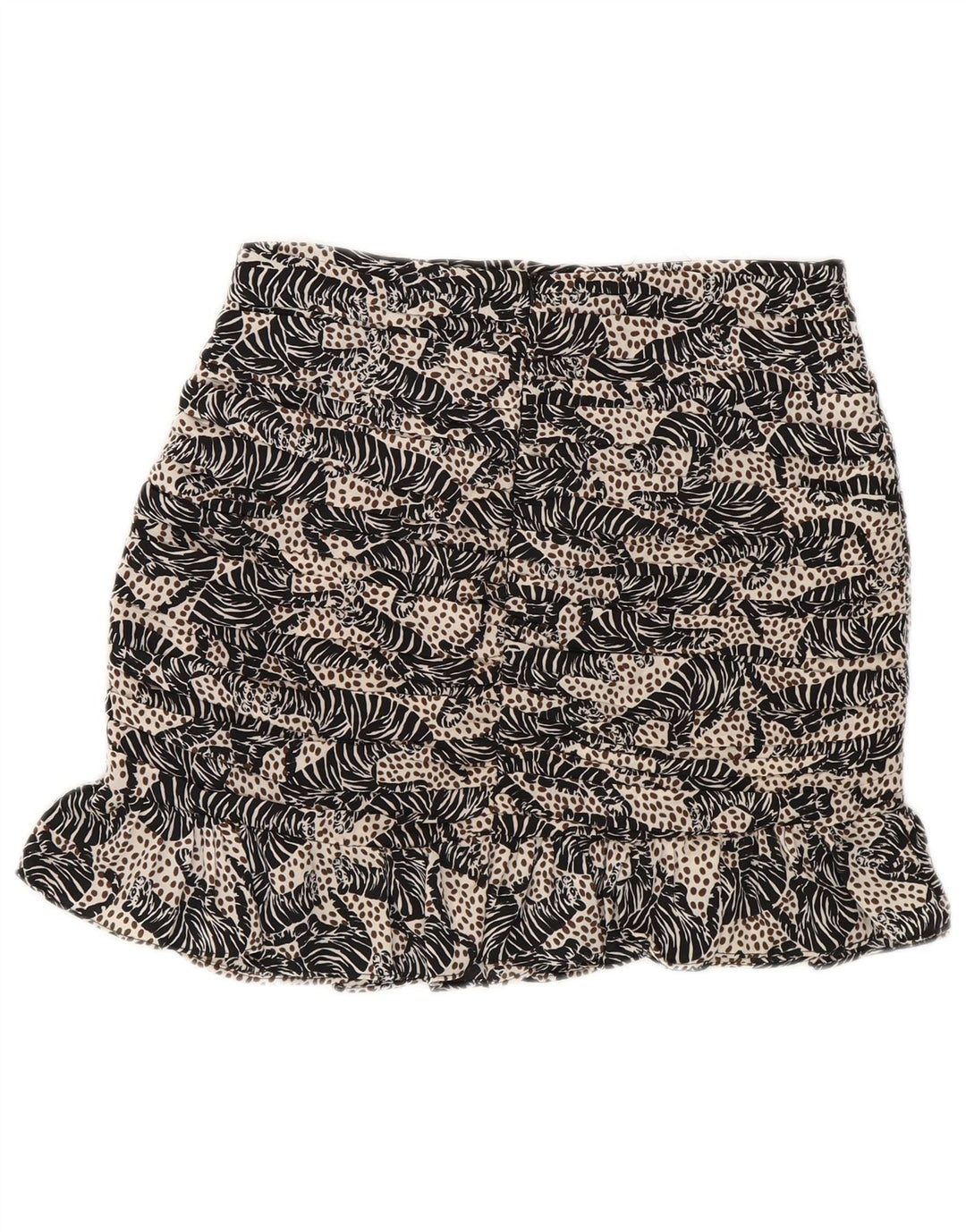 Minigonna da donna Zara XS W24 Poliestere con stampa animalier nera