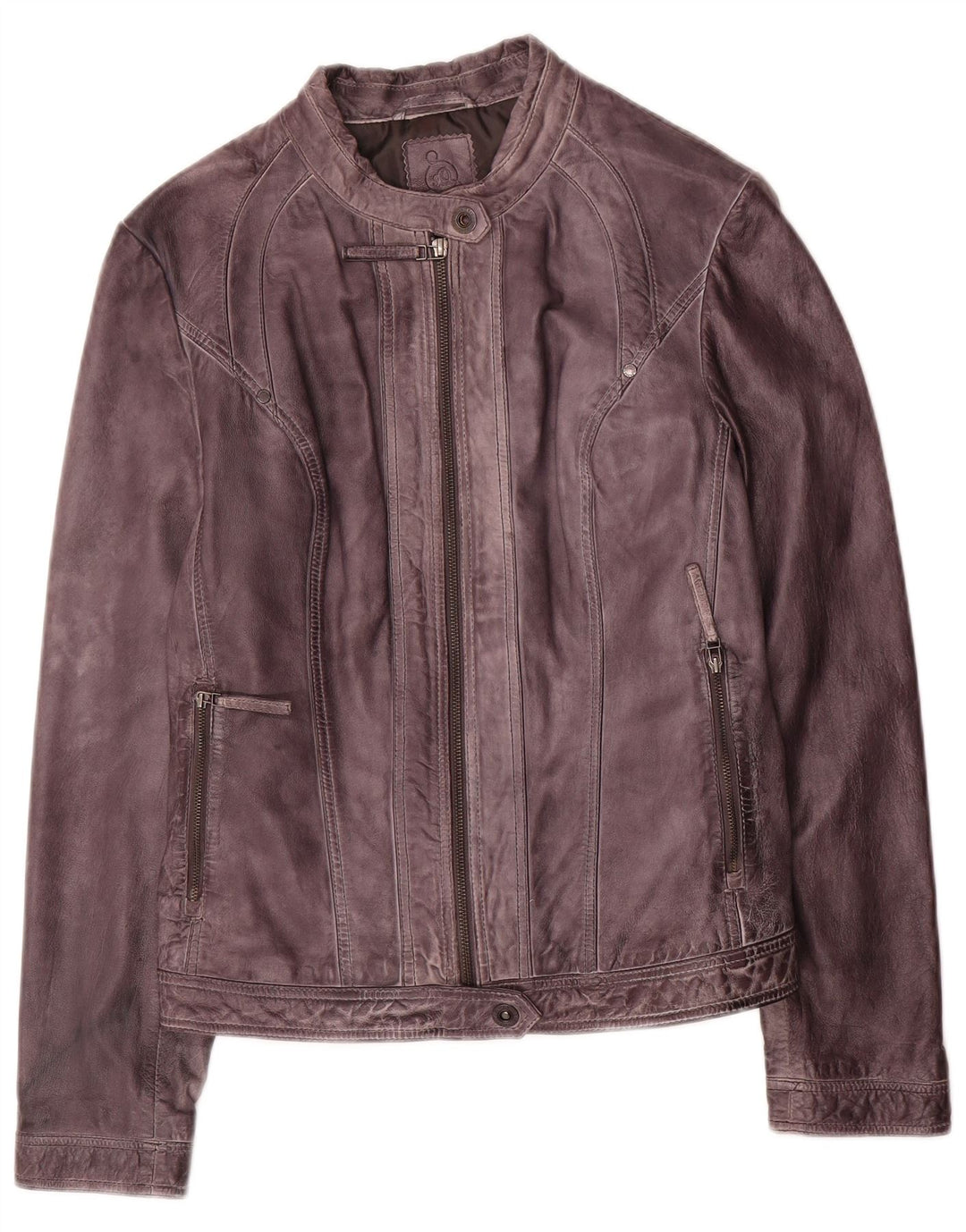 Giacca in pelle da motociclista da donna S.Oliver UK 16 Grande pelle viola