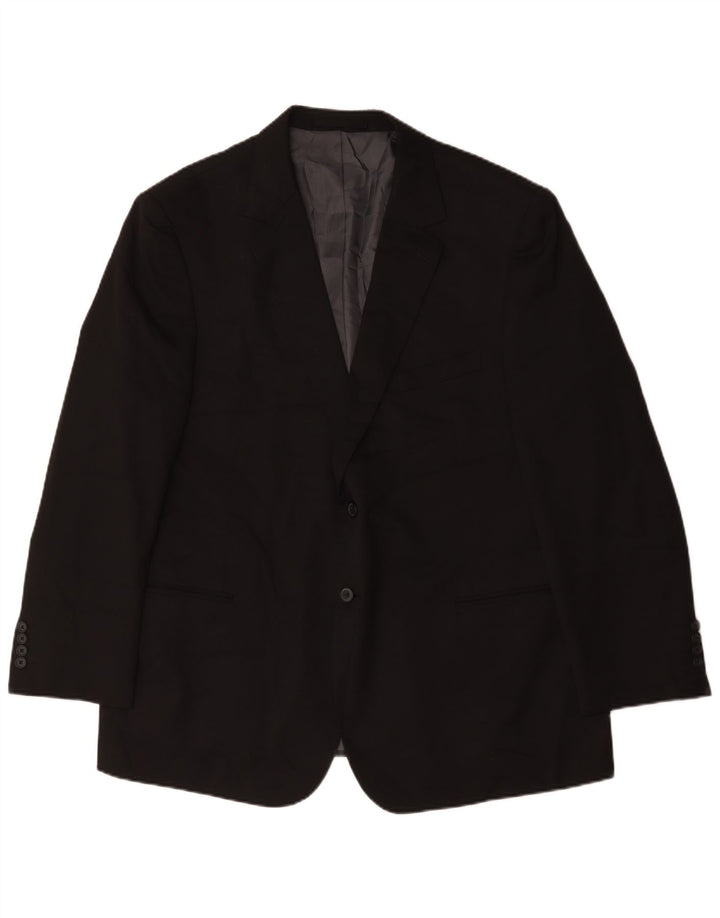 Giacca blazer a 2 bottoni Marks & Spencer da uomo UK 48 2XL poliestere nero