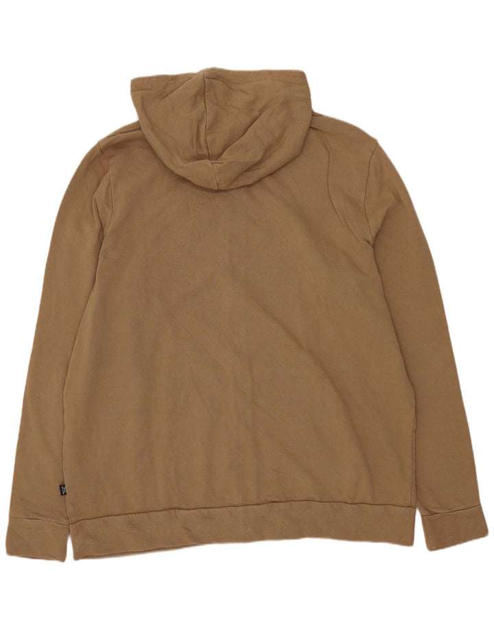 Felpa con cappuccio e zip da uomo Puma XL in cotone marrone