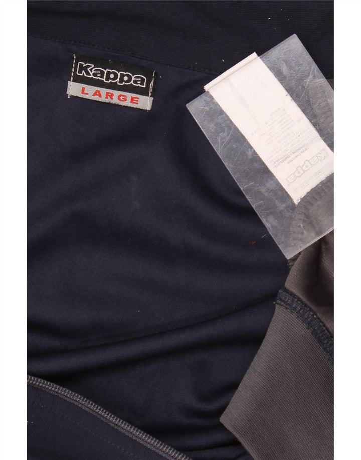 KAPPA Mens Tracksuit Top Jacket Large Navy Blue Colourblock Polyester
