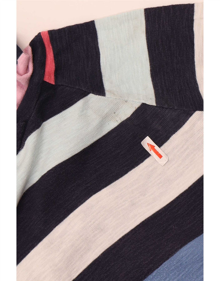 Joules Top da donna con cappuccio a maniche lunghe UK 14 Large a righe multicolore