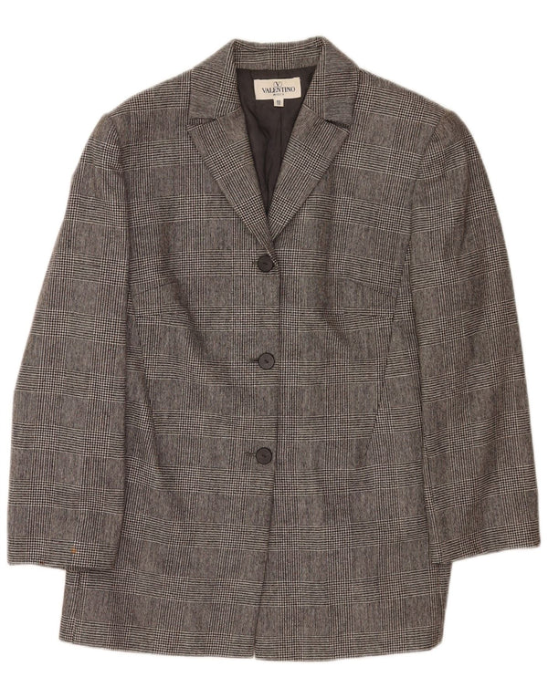 Giacca blazer da donna a 3 bottoni Valentino UK 12 pied de poule grigio medio